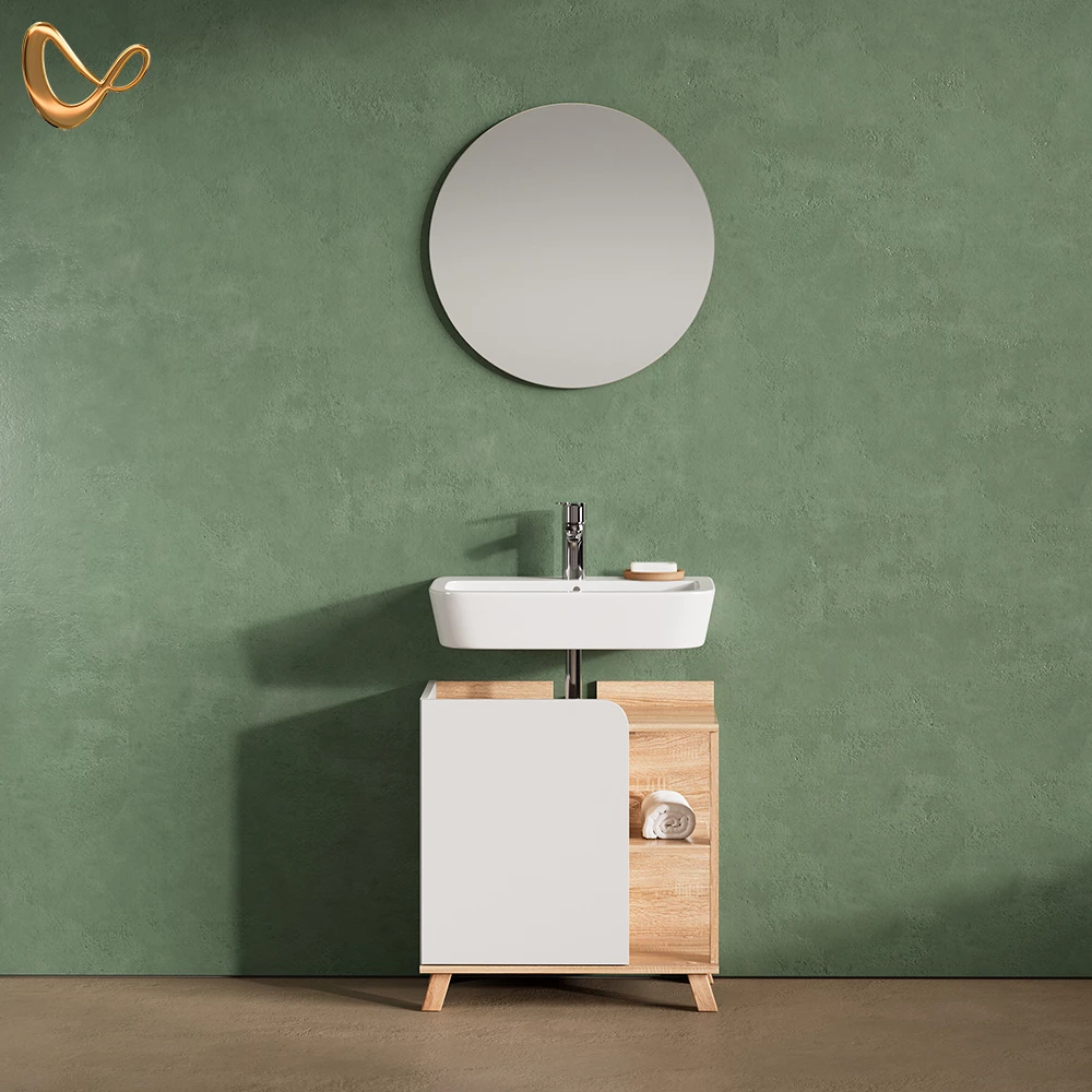 Badmöbel-Set Marano Sonoma/Weiß 2 Teile livinity®