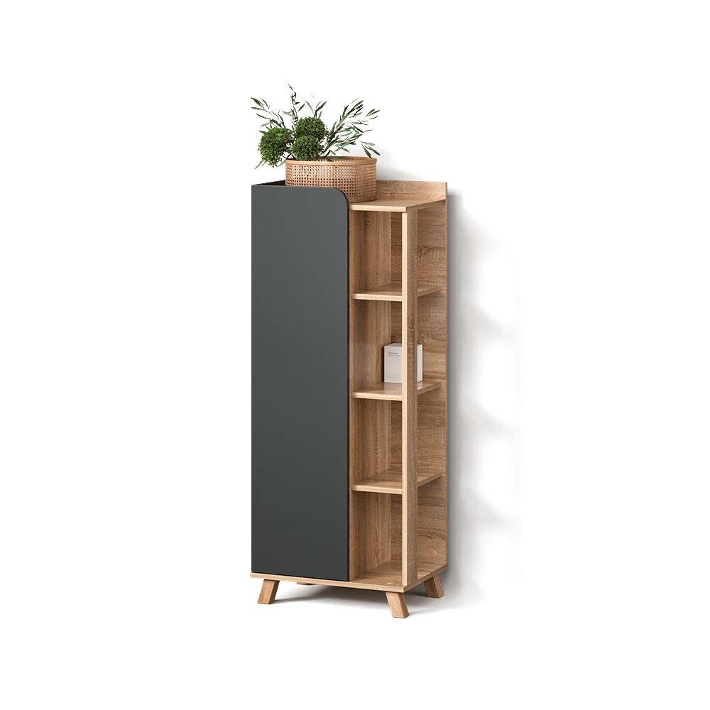 Midischrank in Anthrazit auf weißem Hintergrund