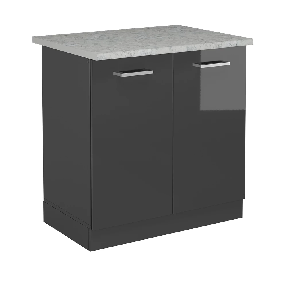 Wastafelkast in Antraciet Hoogglans op een witte achtergrond