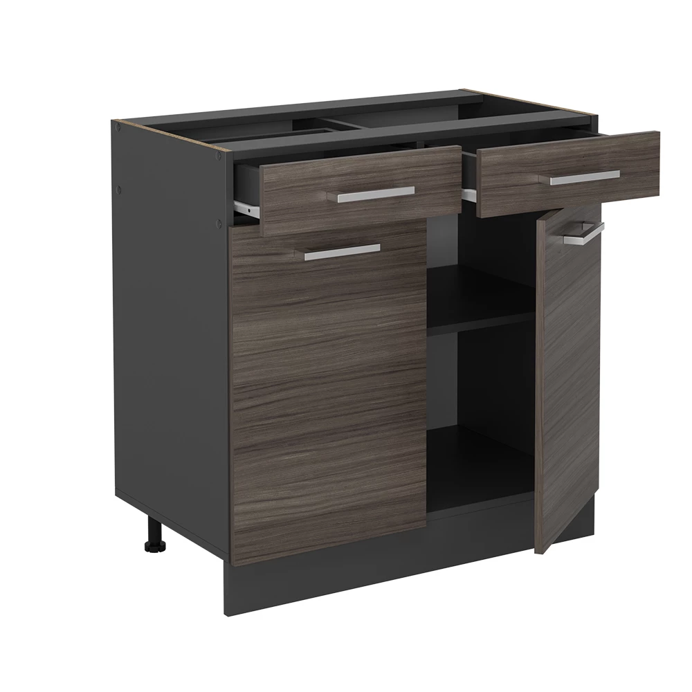 Keukenonderkast in Edel grijs on white background with decorative elements