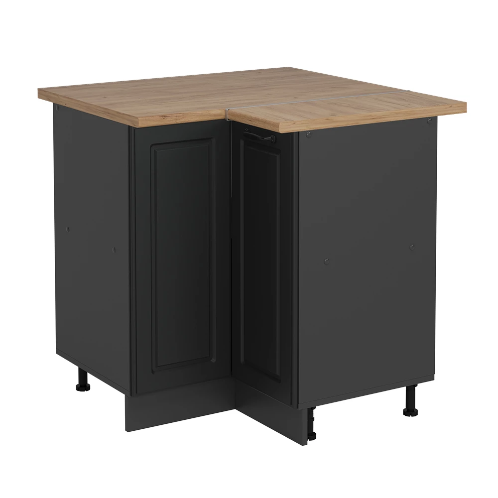 Meuble d'angle en Anthracite campagne sur fond blanc