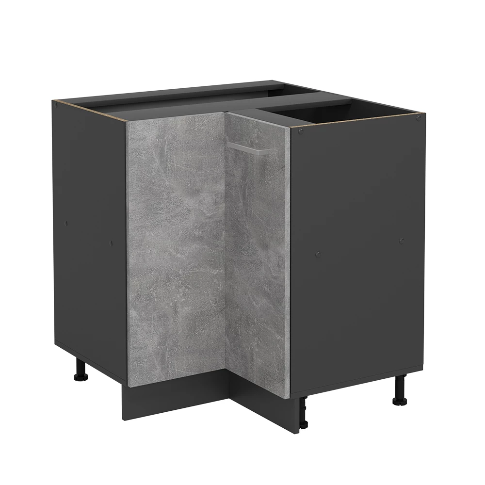 Hoekkast in Beton on white background