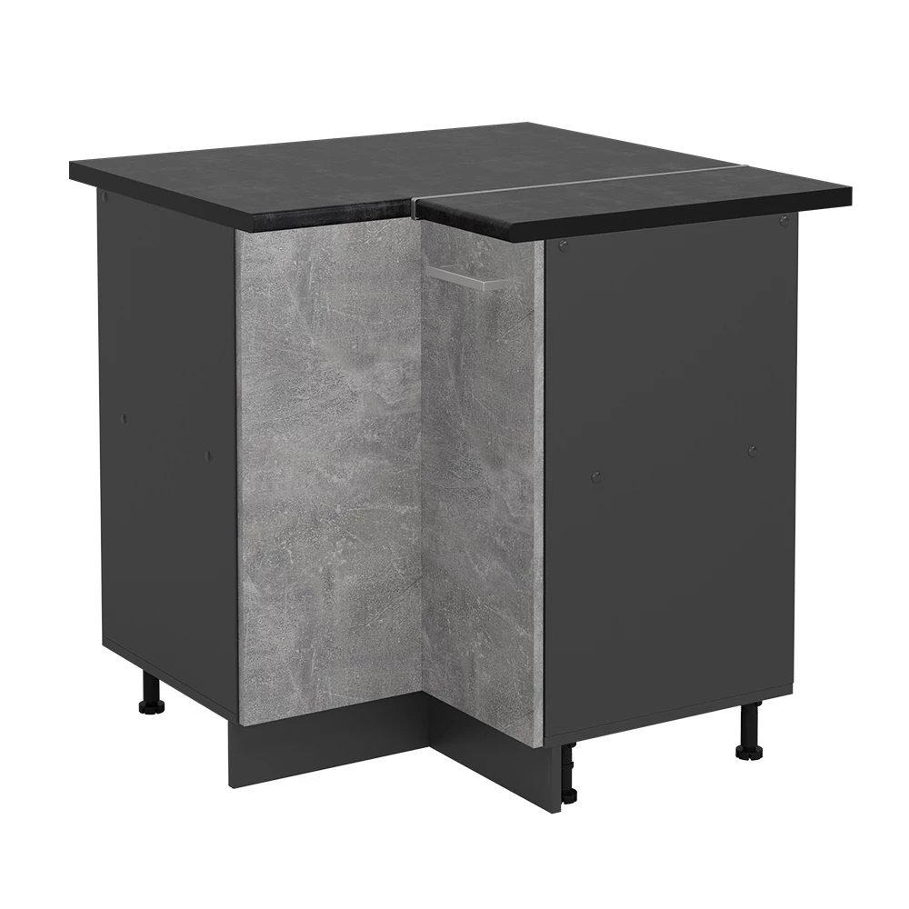 Hoekkast in Beton on white background