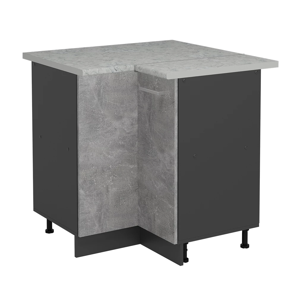 Hoekkast in Beton on white background