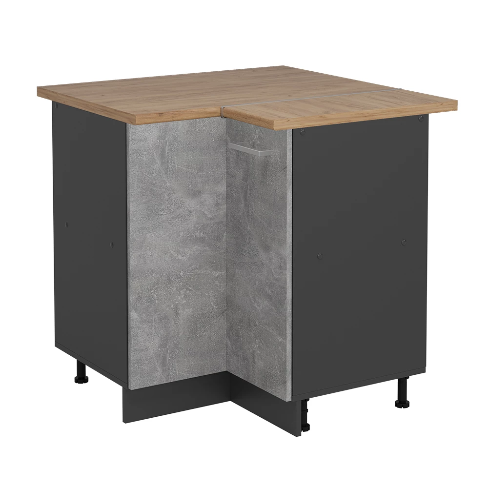 Hoekkast in Beton on white background