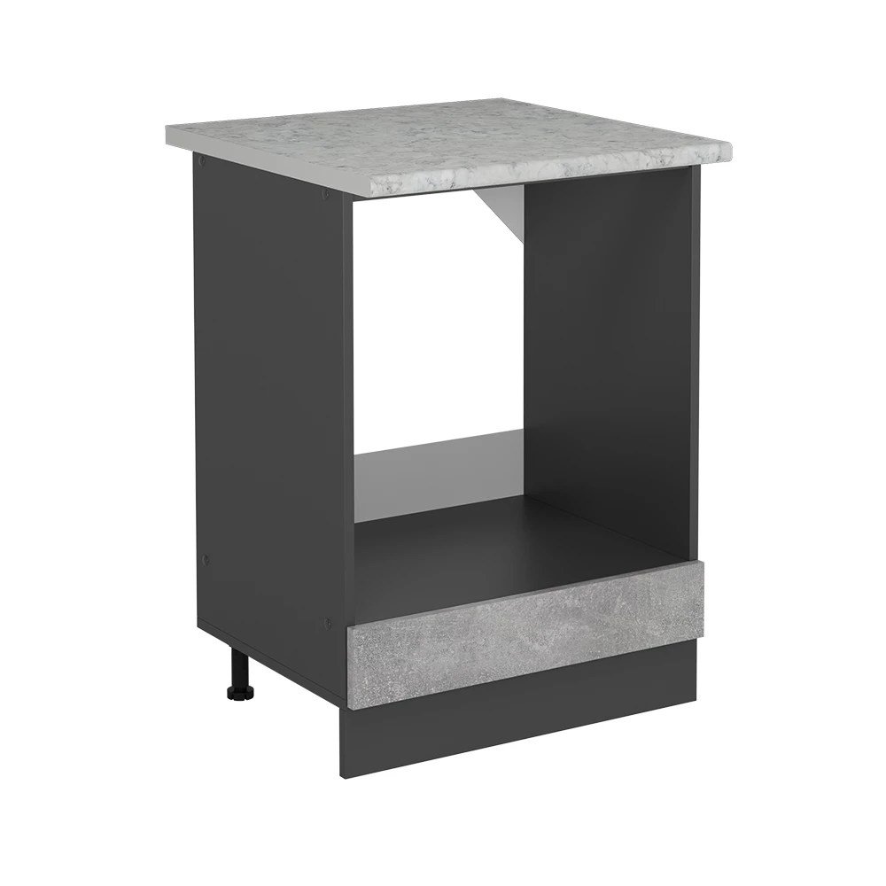 Meuble pour four en Béton sur fond blanc