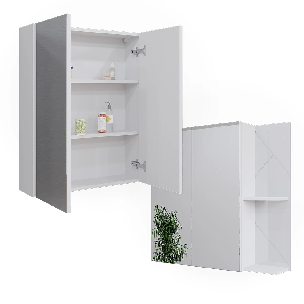 Vicco Badkamerspiegelkast Wit Hoogglans 80 x 75 cm, Irma