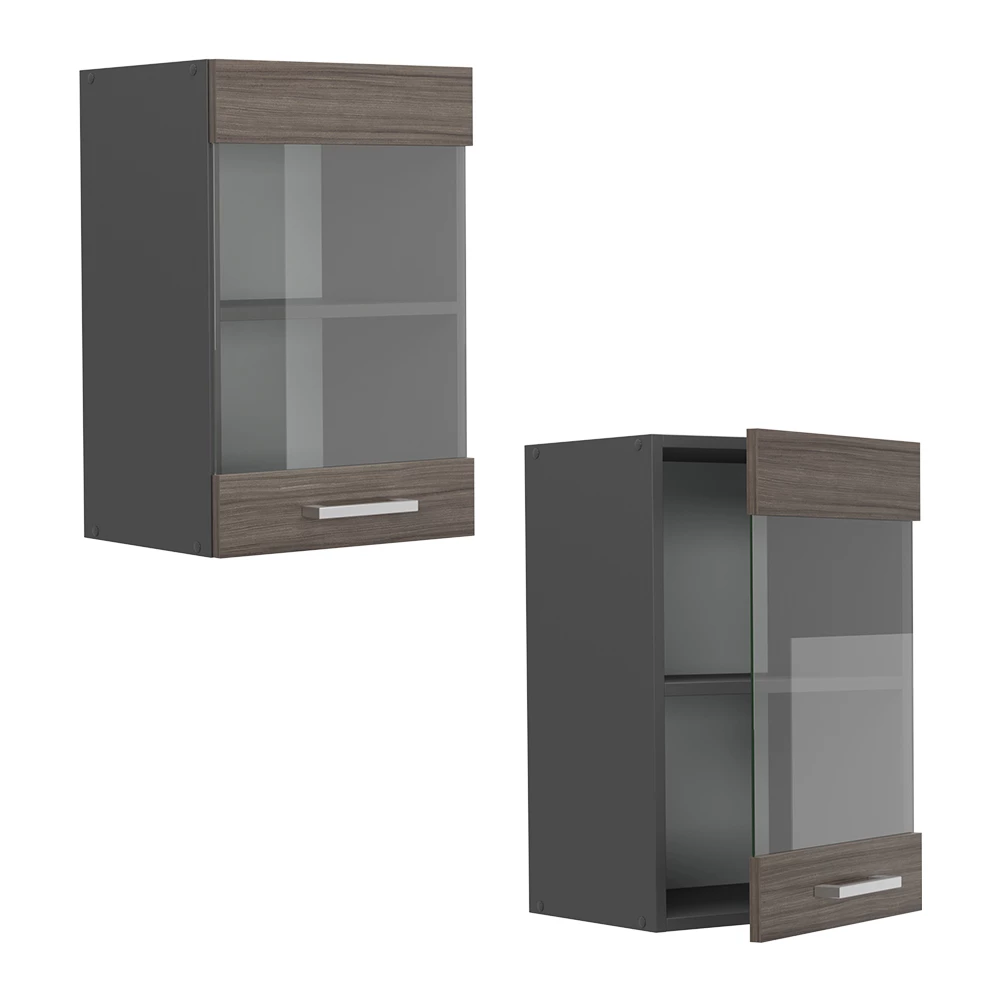 Glazen keukenkast R-Line Edel grijs/Antraciet 40 cm Vicco