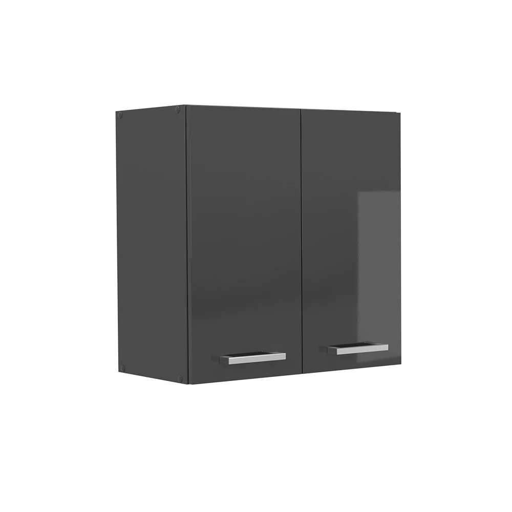 Hängeschrank in Anthrazit Hochglanz auf weißem Hintergrund