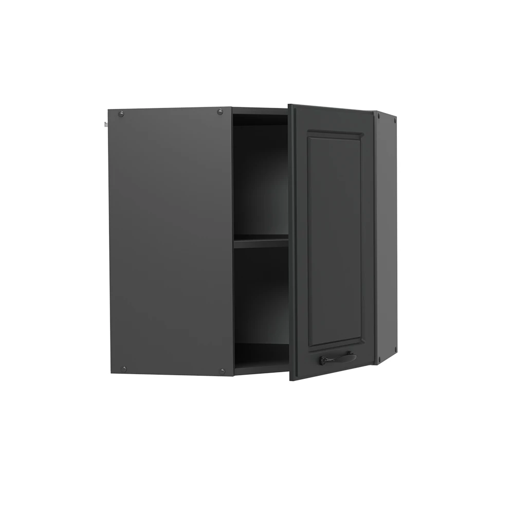 Hoek hangkast in Antraciet landhuis on white background with decorative elements