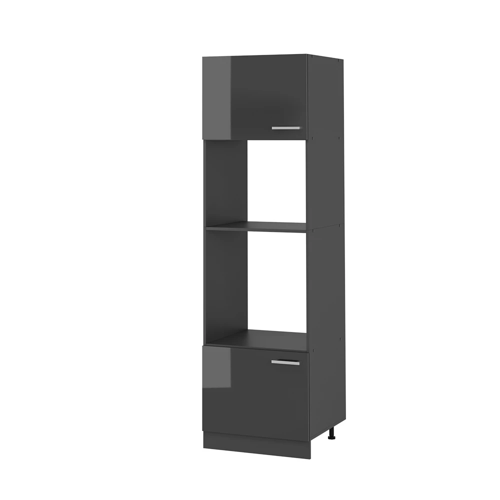Armoire micro-ondes en Anthracite Haute brillance sur fond blanc