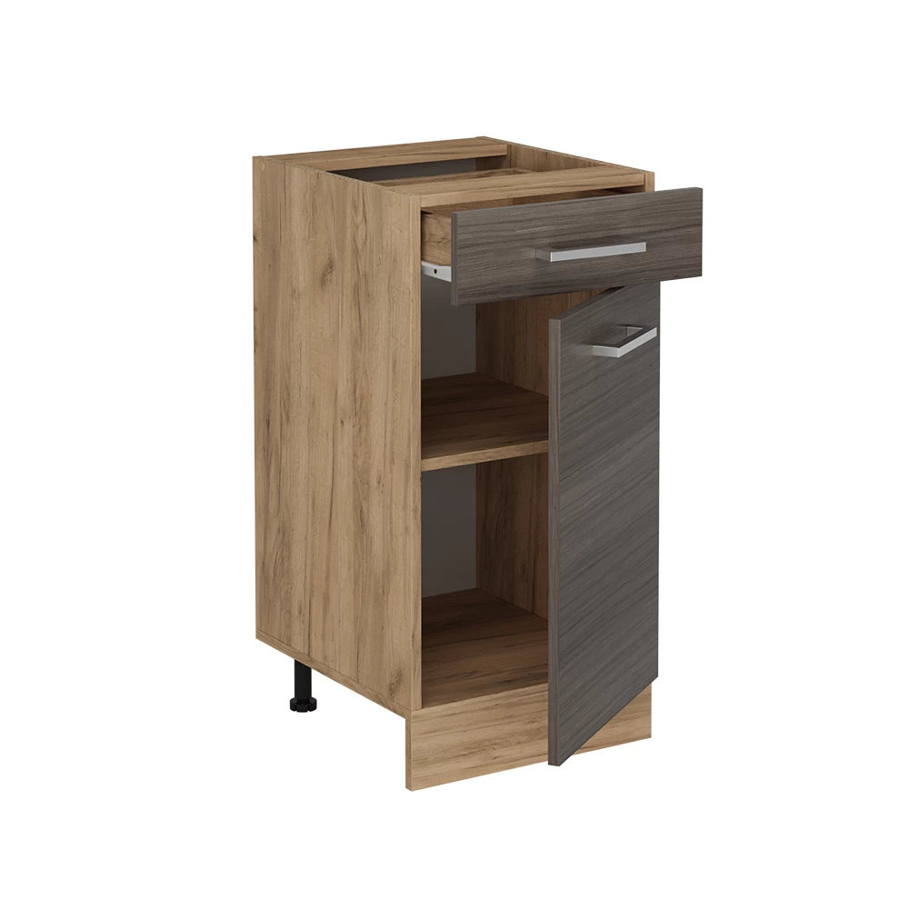 Keukenonderkast in Edel grijs on white background with decorative elements