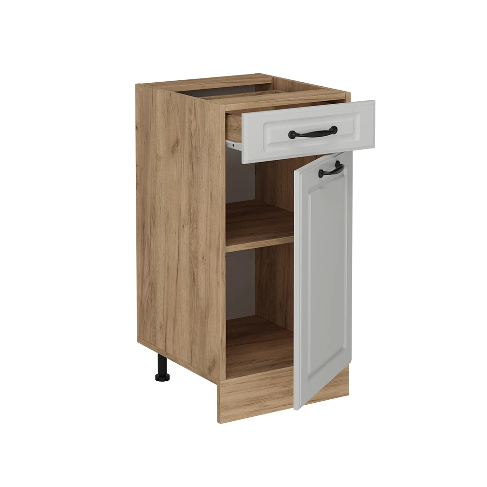 Keukenonderkast in Wit Landhuis on white background with decorative elements