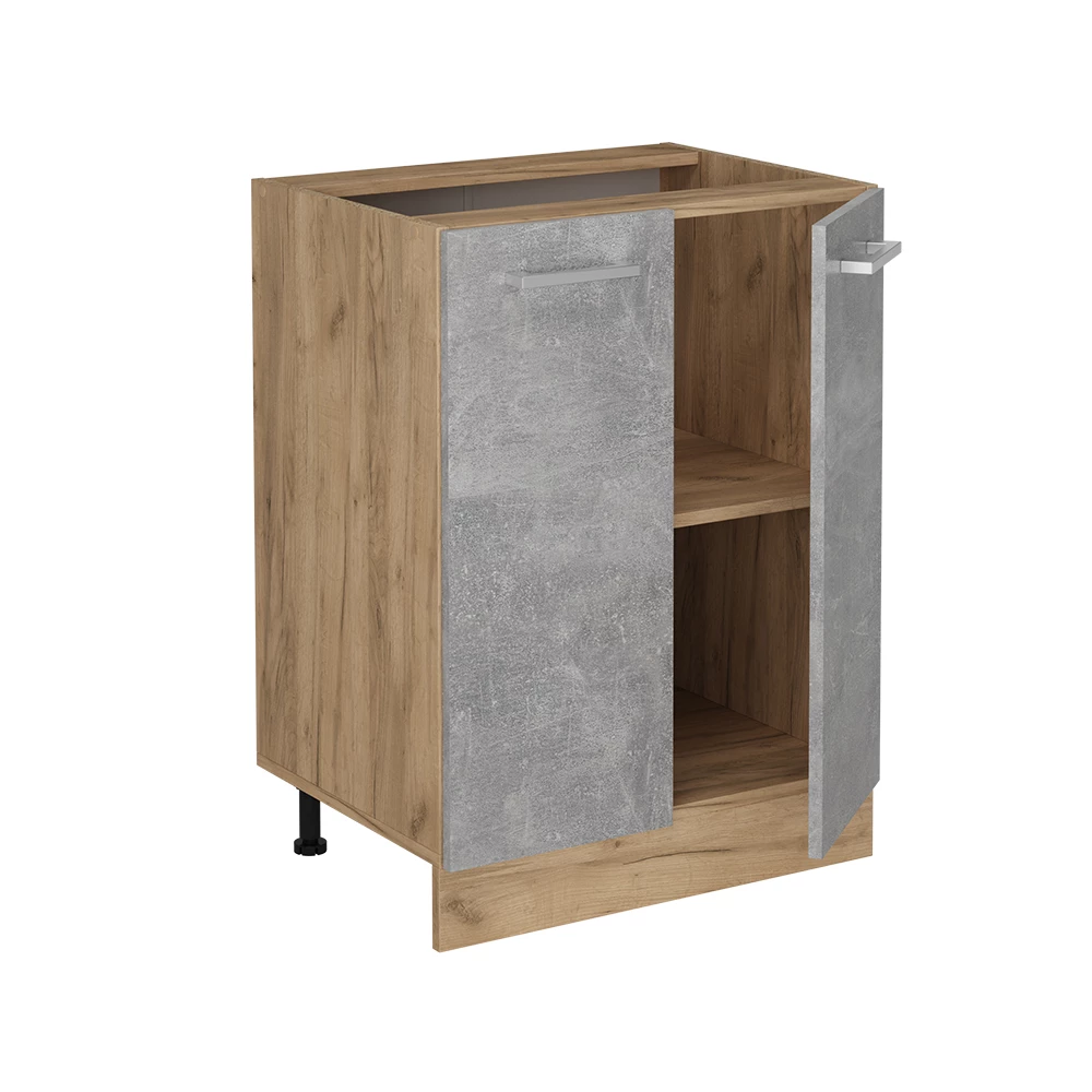 Keukenonderkast in Beton on white background with decorative elements