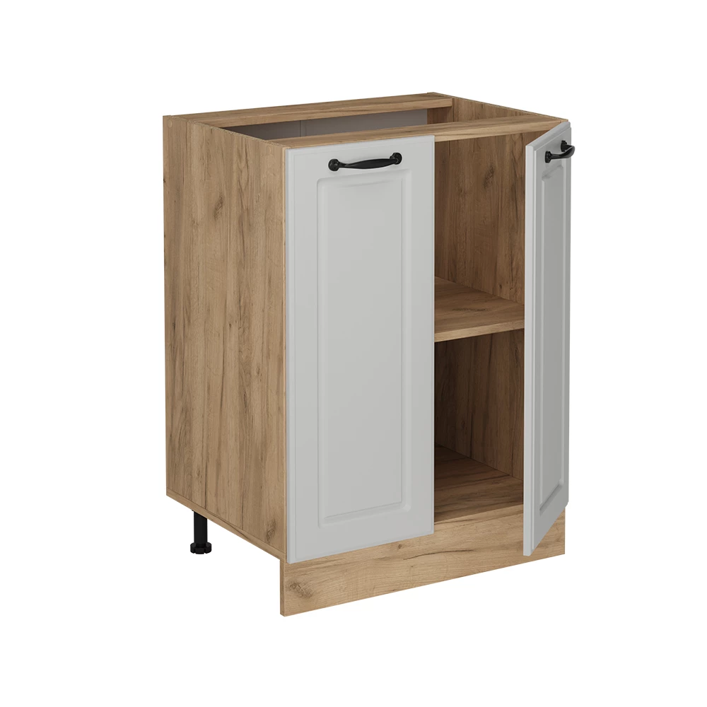 Keukenonderkast in Wit Landhuis on white background with decorative elements