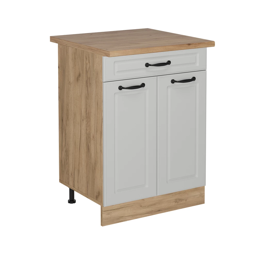 Mobiletto base per cucina in Bianco casa di campagna su sfondo bianco