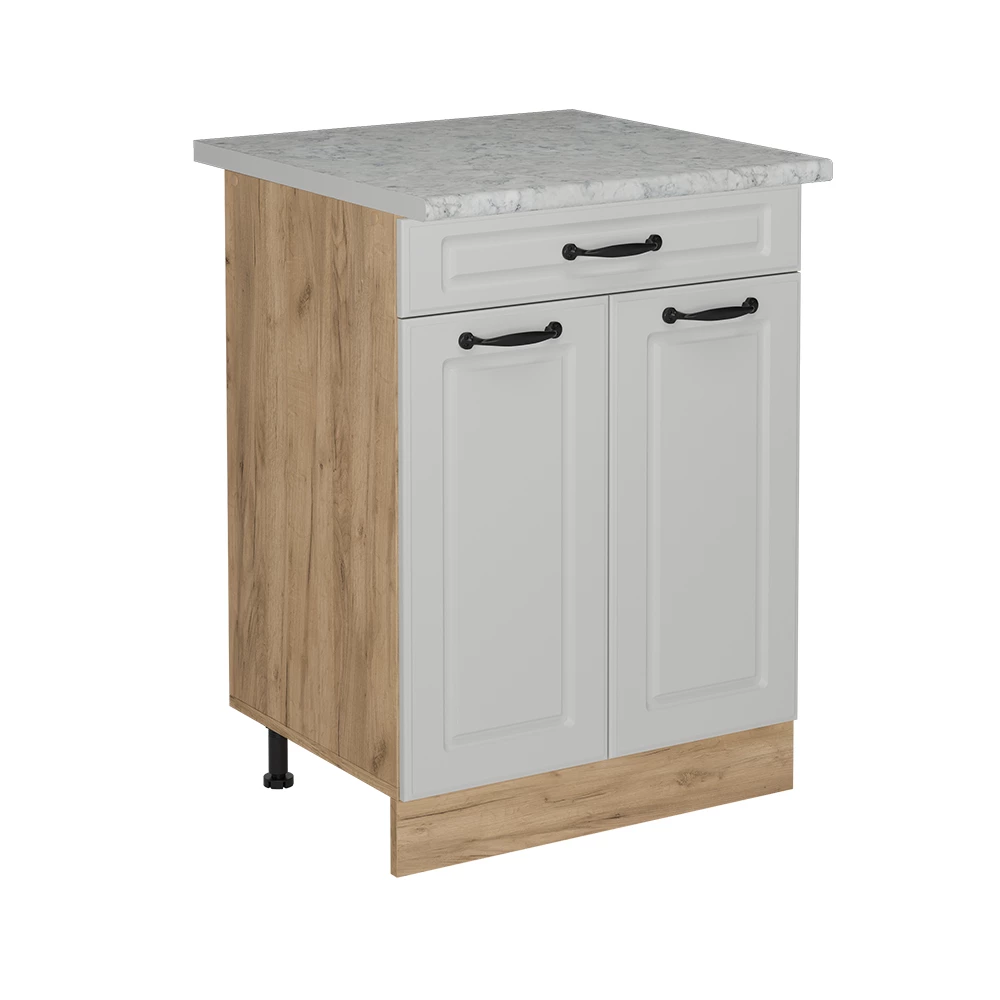 Mobiletto base per cucina in Bianco casa di campagna su sfondo bianco