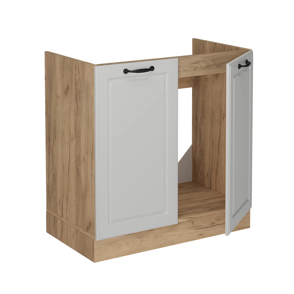 Wastafelkast in Wit Landhuis on white background with decorative elements