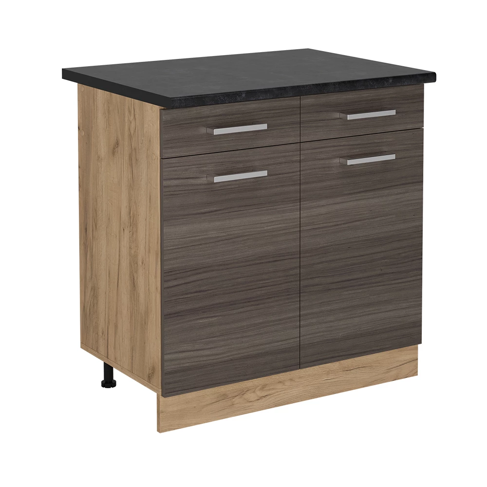 Vicco Cuisine R-Line, gris noble/blanc, 160cm , PT Marbre