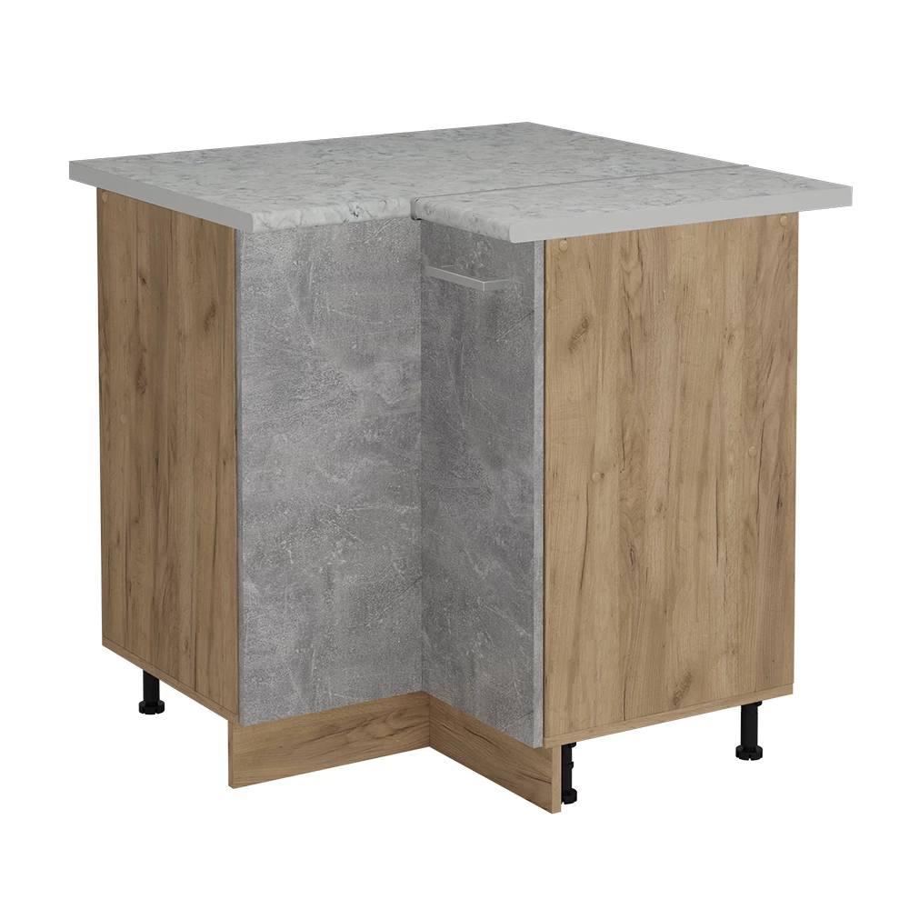 Hoekkast in Beton on white background