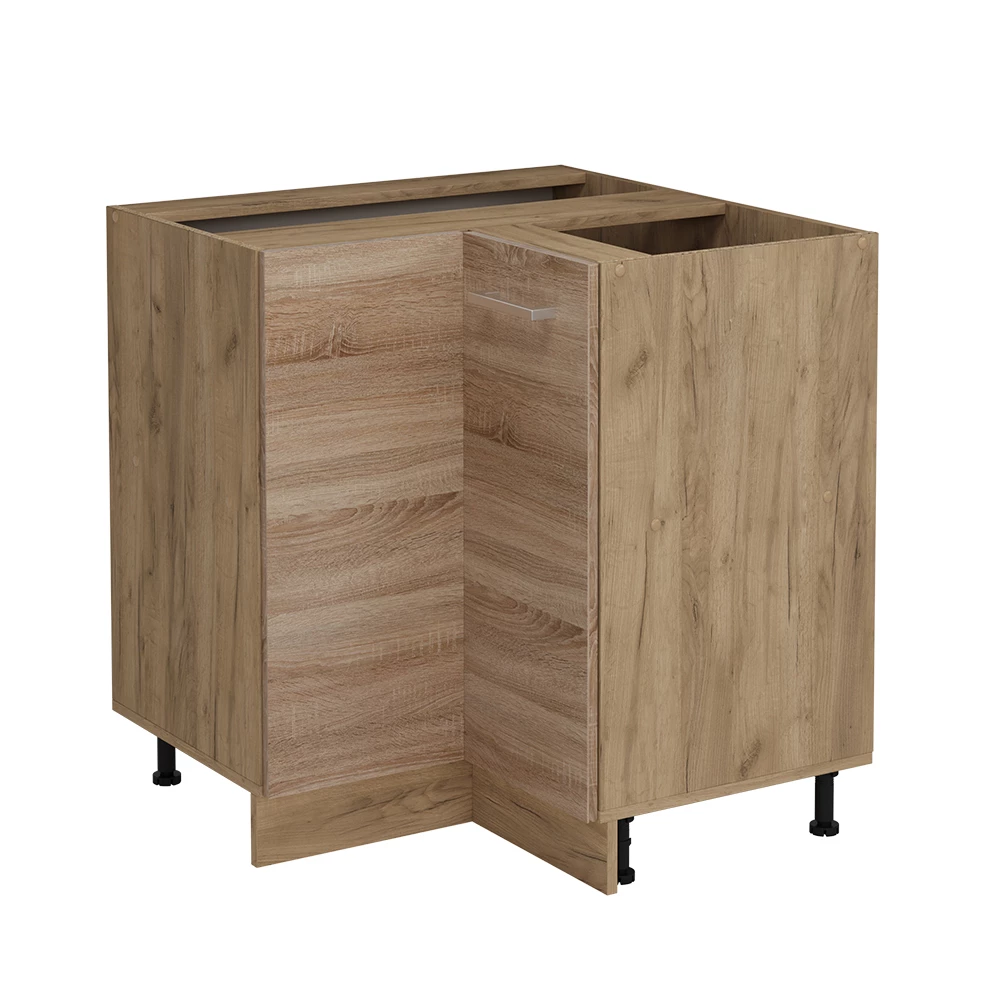 Eckunterschrank in Sonoma auf weißem Hintergrund