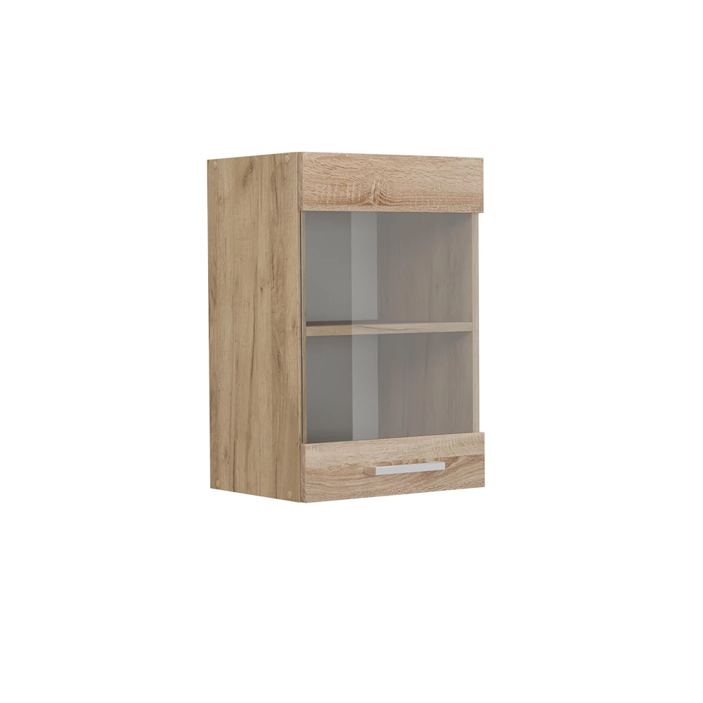 Armoire en verre en Sonoma sur fond blanc