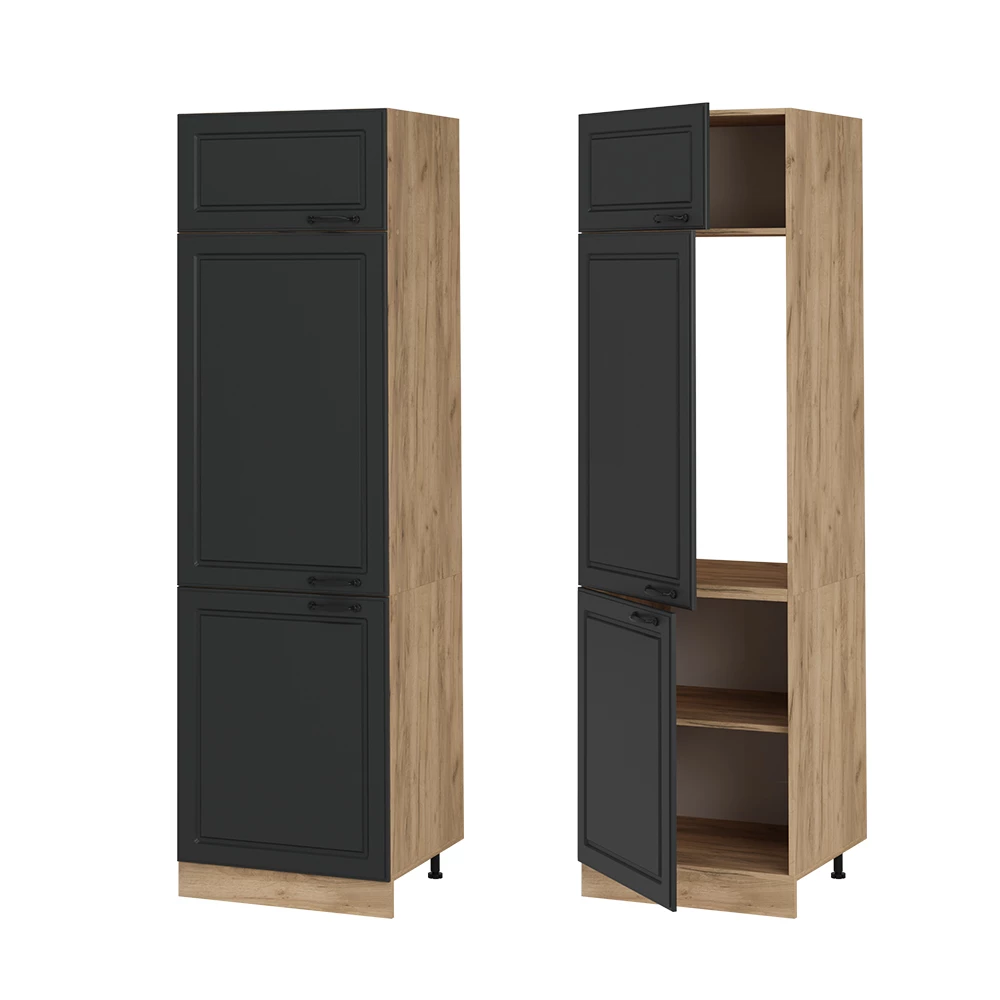 Koelkast ombouwkast R-Line Antraciet landhuis 60 cm Vicco