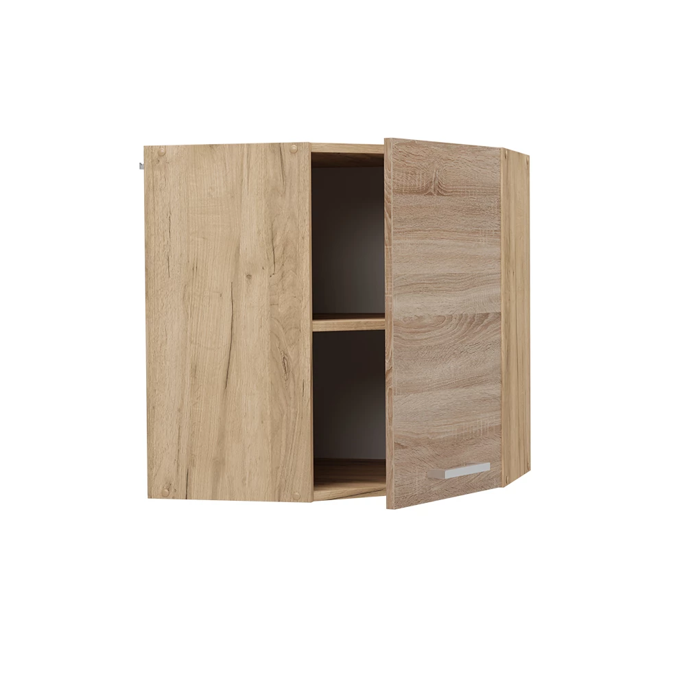 Eckhängeschrank in Sonoma auf weißem Hintergrund