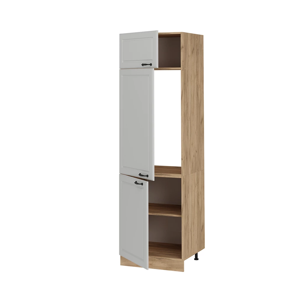 Koelkast ombouwkast in Wit Landhuis on white background with decorative elements