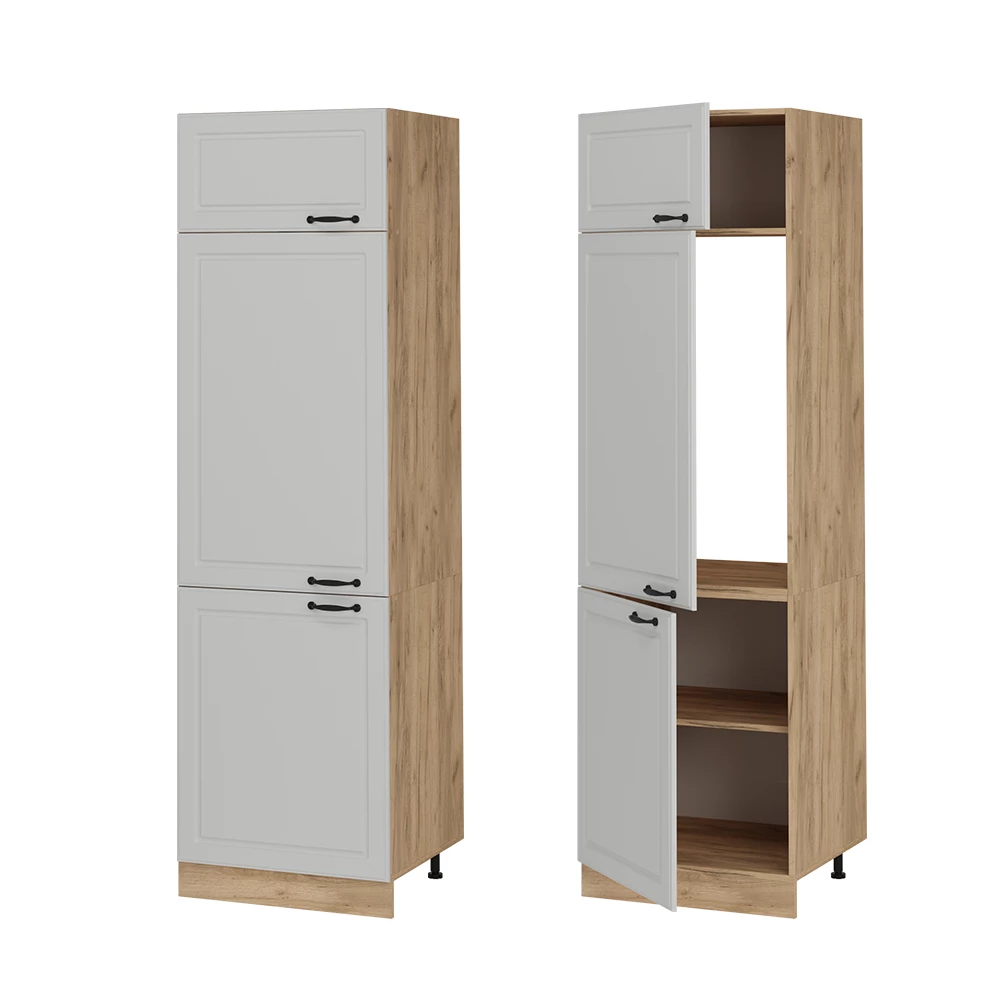 Koelkast ombouwkast R-Line Wit landelijk/Goudkleurig Eiken 60 cm Vicco