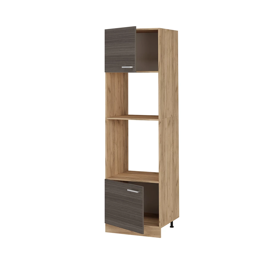 Mobile cucina microonde in Grigio nobile on white background with decorative elements