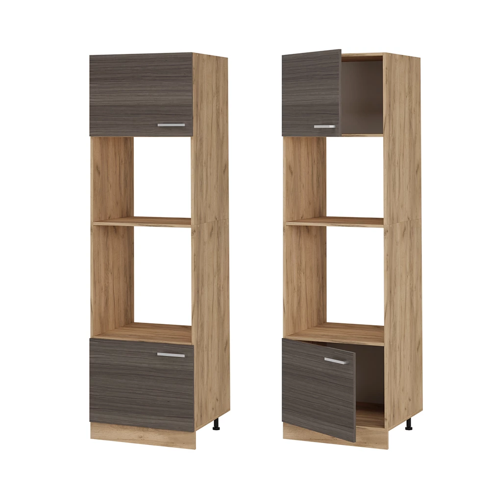 Mobile cucina microonde R-Line Grigio nobile/Rovere dorato 60 cm Vicco