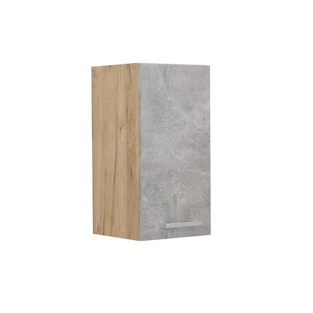 Hängeschrank in Beton auf weißem Hintergrund