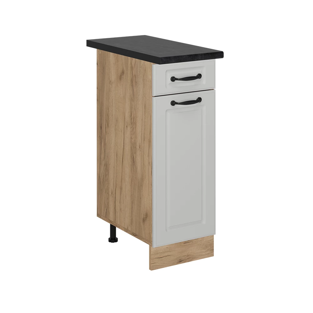 Küchenunterschrank R-Line Weiß Landhaus 30 cm , AP Anthrazit Vicco № 25686