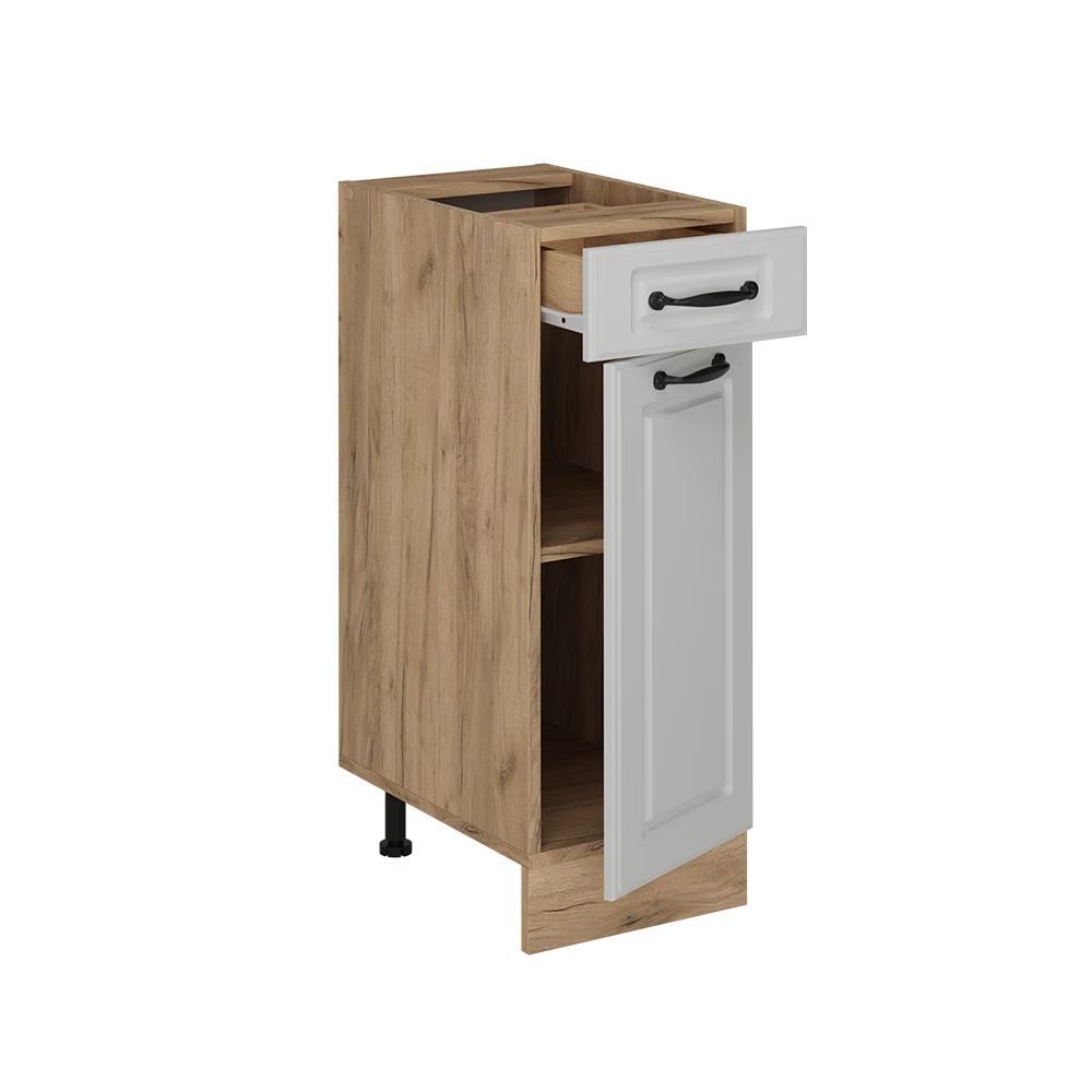 Keukenonderkast in Wit Landhuis on white background with decorative elements