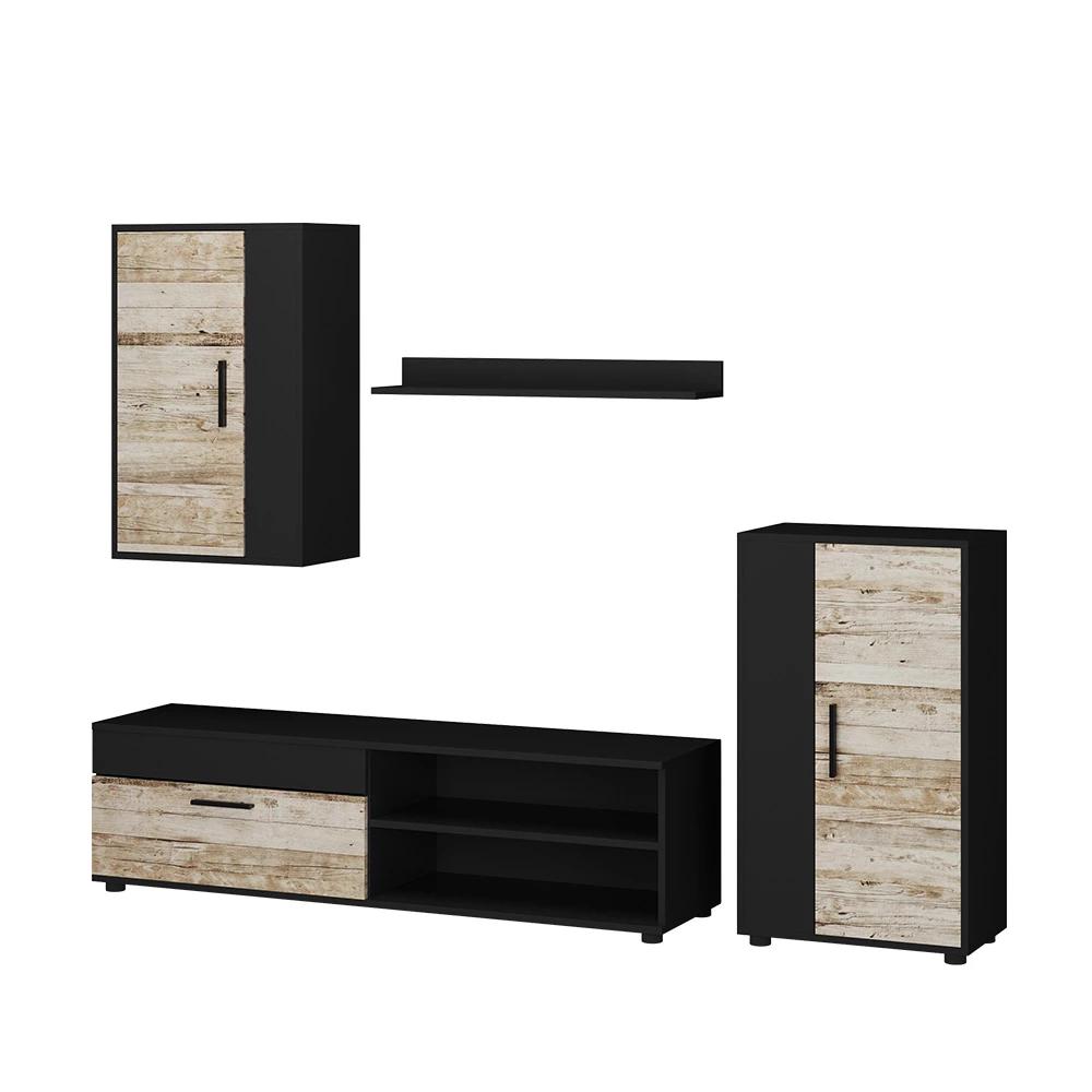 Vægskab i farven Antracit/beige på hvid baggrund