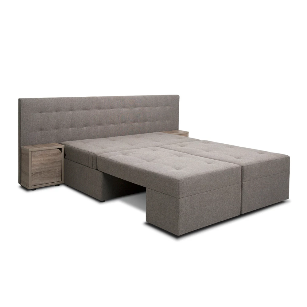 livinity® Sofa Hellgrau 235 cm mit Stauraum, Funkt-Sofa