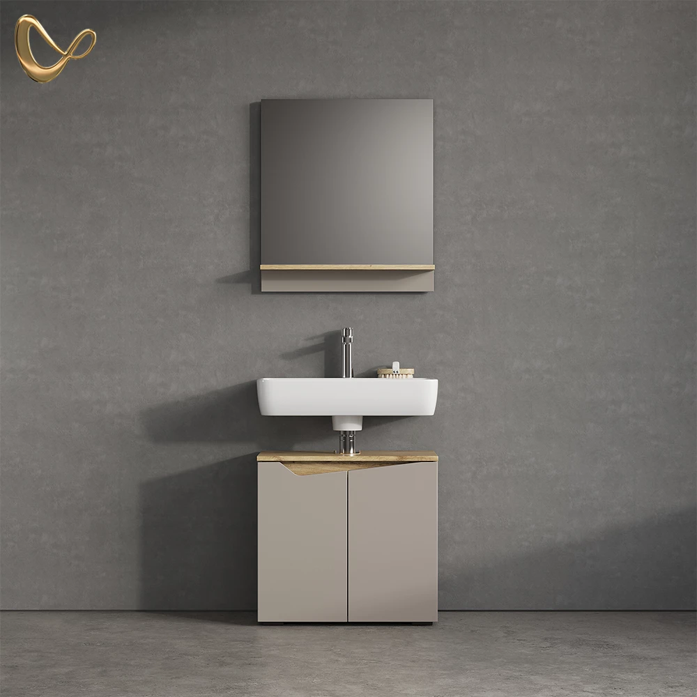Badmöbel-Set Timavo Greige 2 Teile livinity®