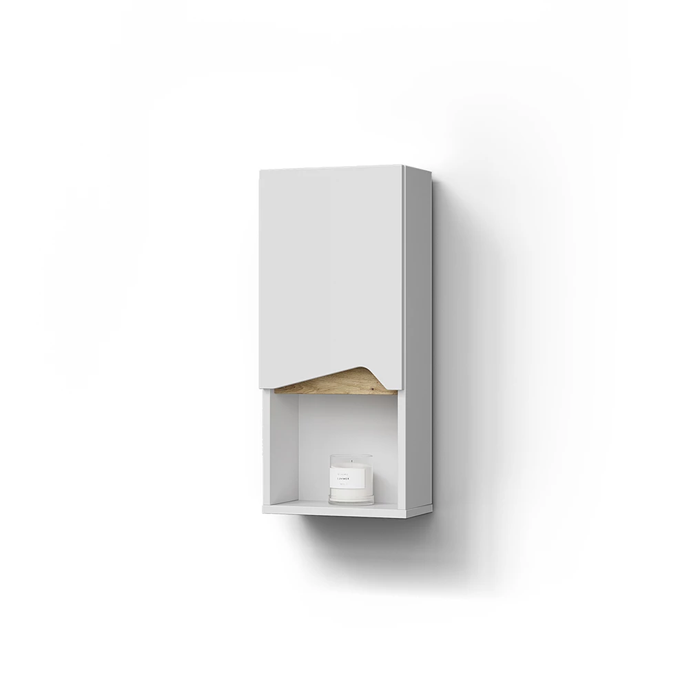 livinity® Badschrank Weiß 30 x 67 cm mit Tür und offenem Fach, Timavo