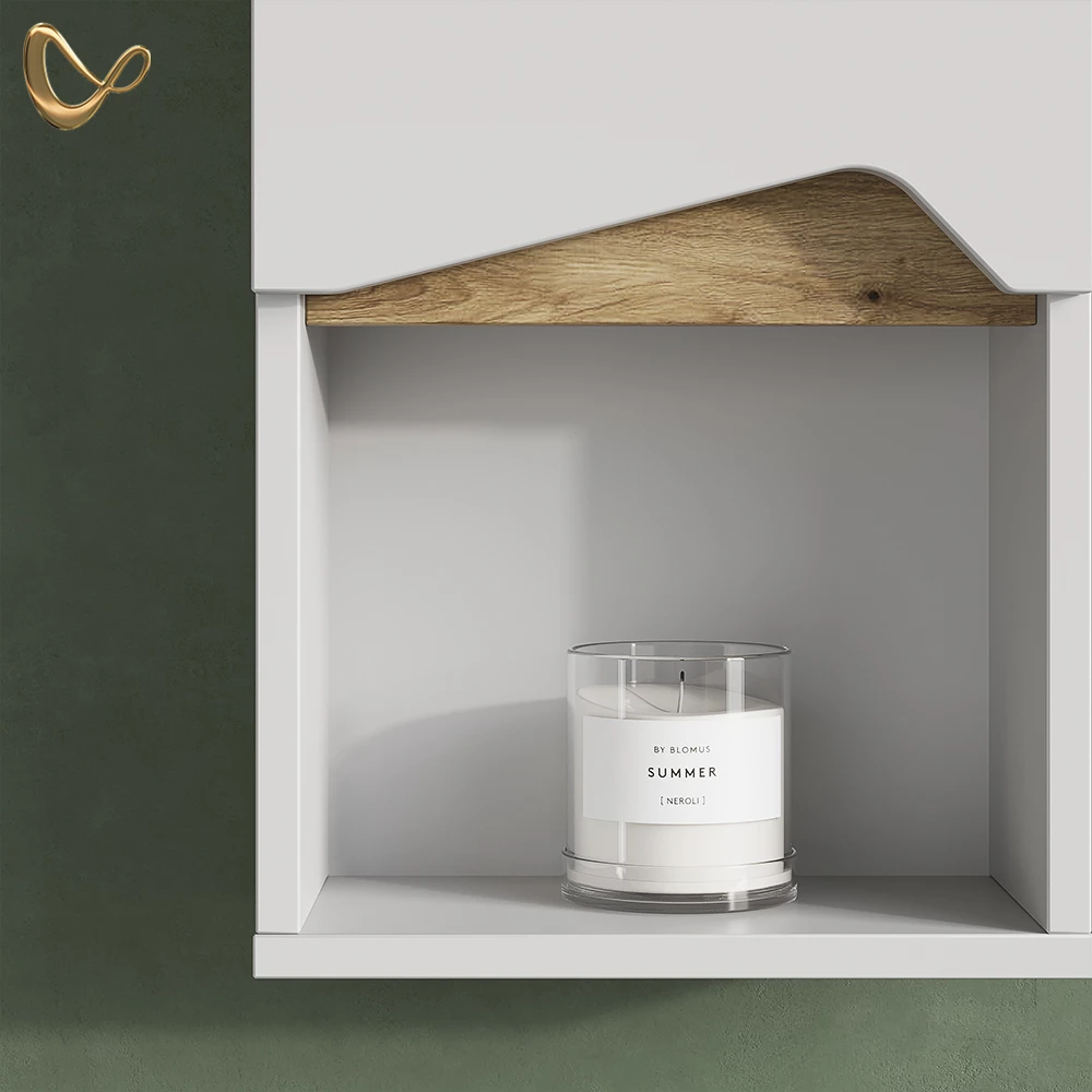 livinity® Badschrank Weiß 30 x 67 cm mit Tür und offenem Fach, Timavo