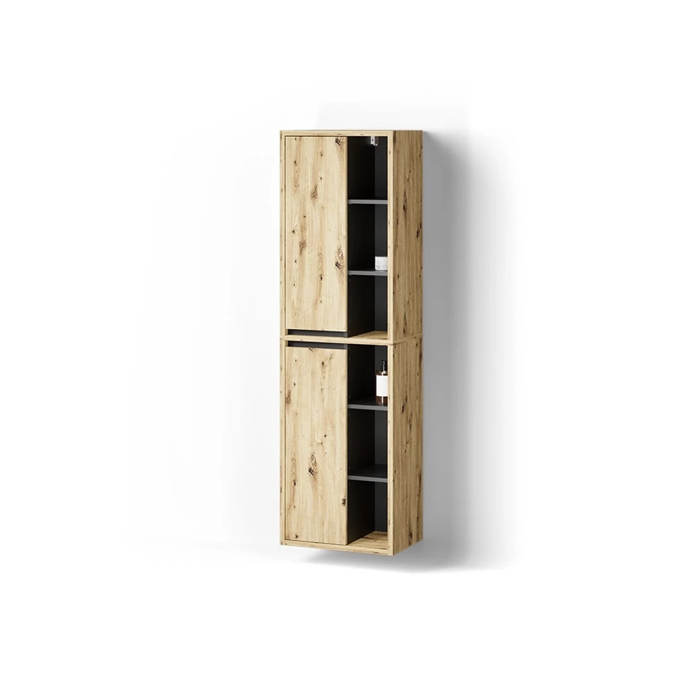 Badschrank in Artisan-Eiche auf weißem Hintergrund