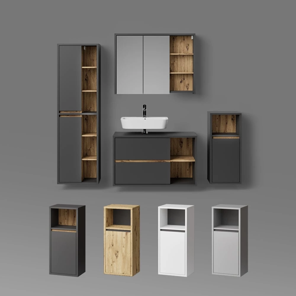 Badschrank Vomano Weiß 50 x 170 cm livinity®