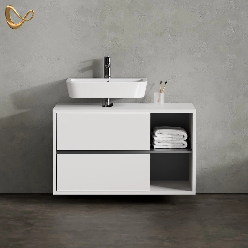 Waschbeckenunterschrank Vomano Weiß 100 x 60 cm livinity®