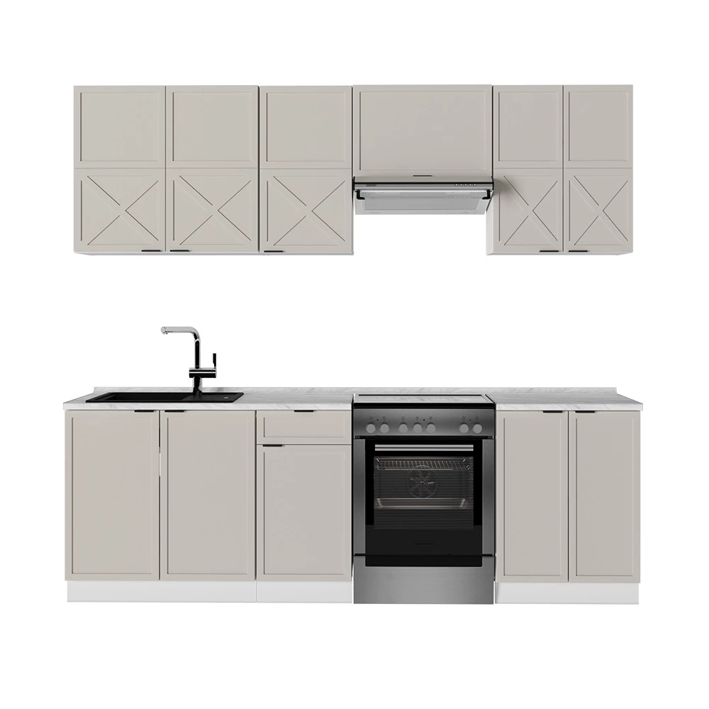 Kitchenette in CinzaBege/Branco on white background