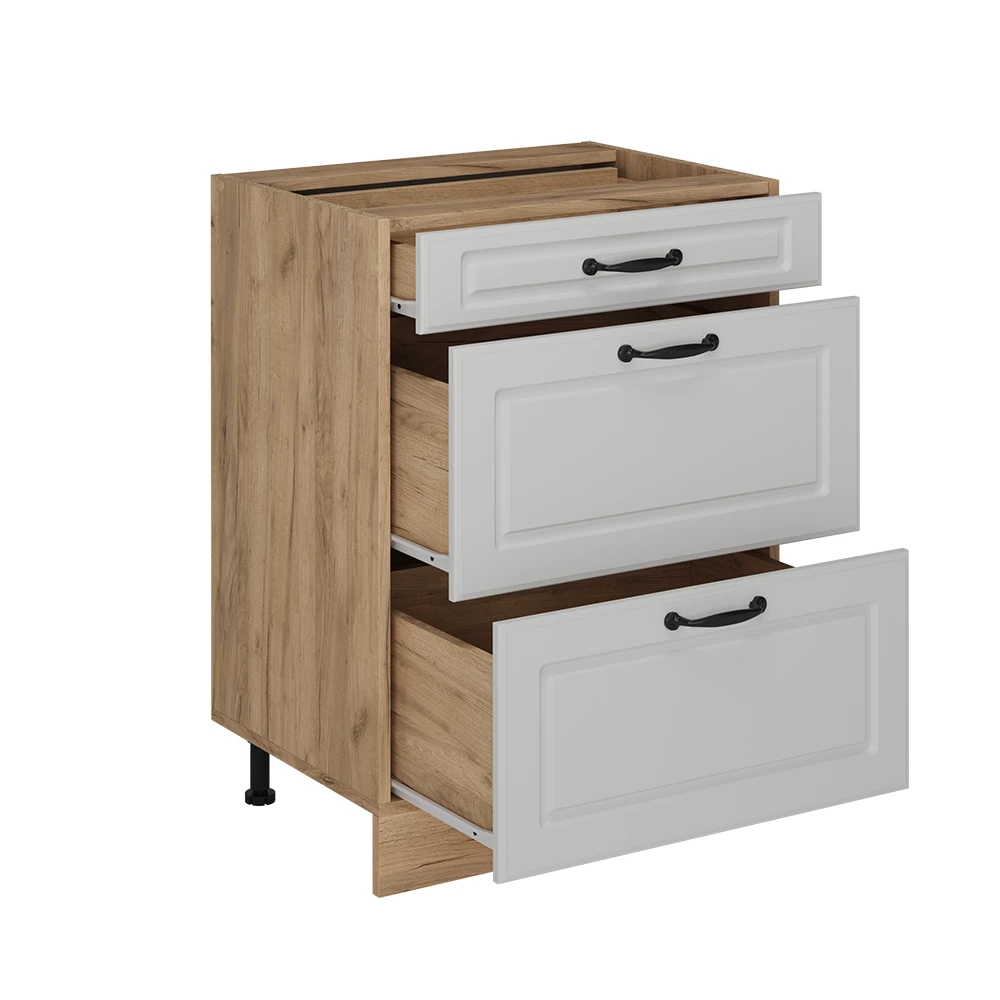 Keukenonderkast in Wit Landhuis on white background with decorative elements