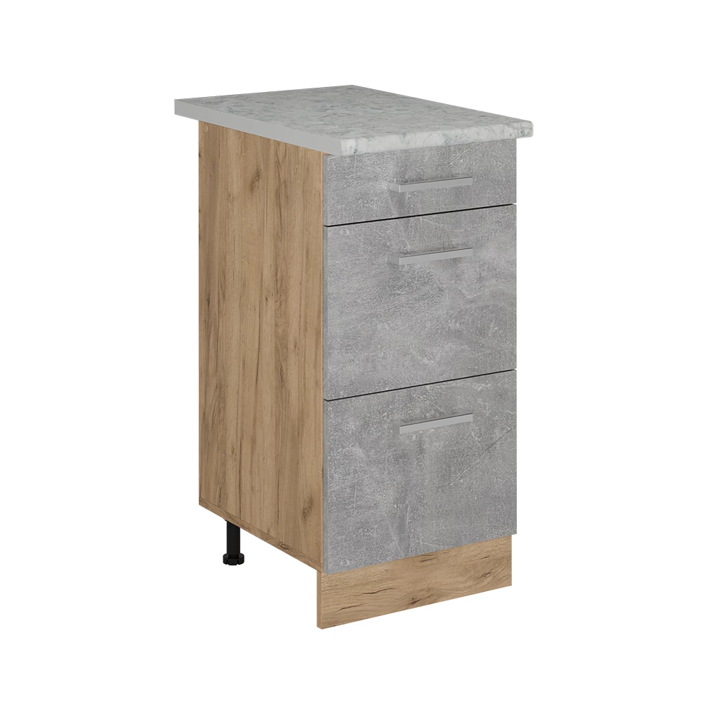 Keukenonderkast in Beton on white background