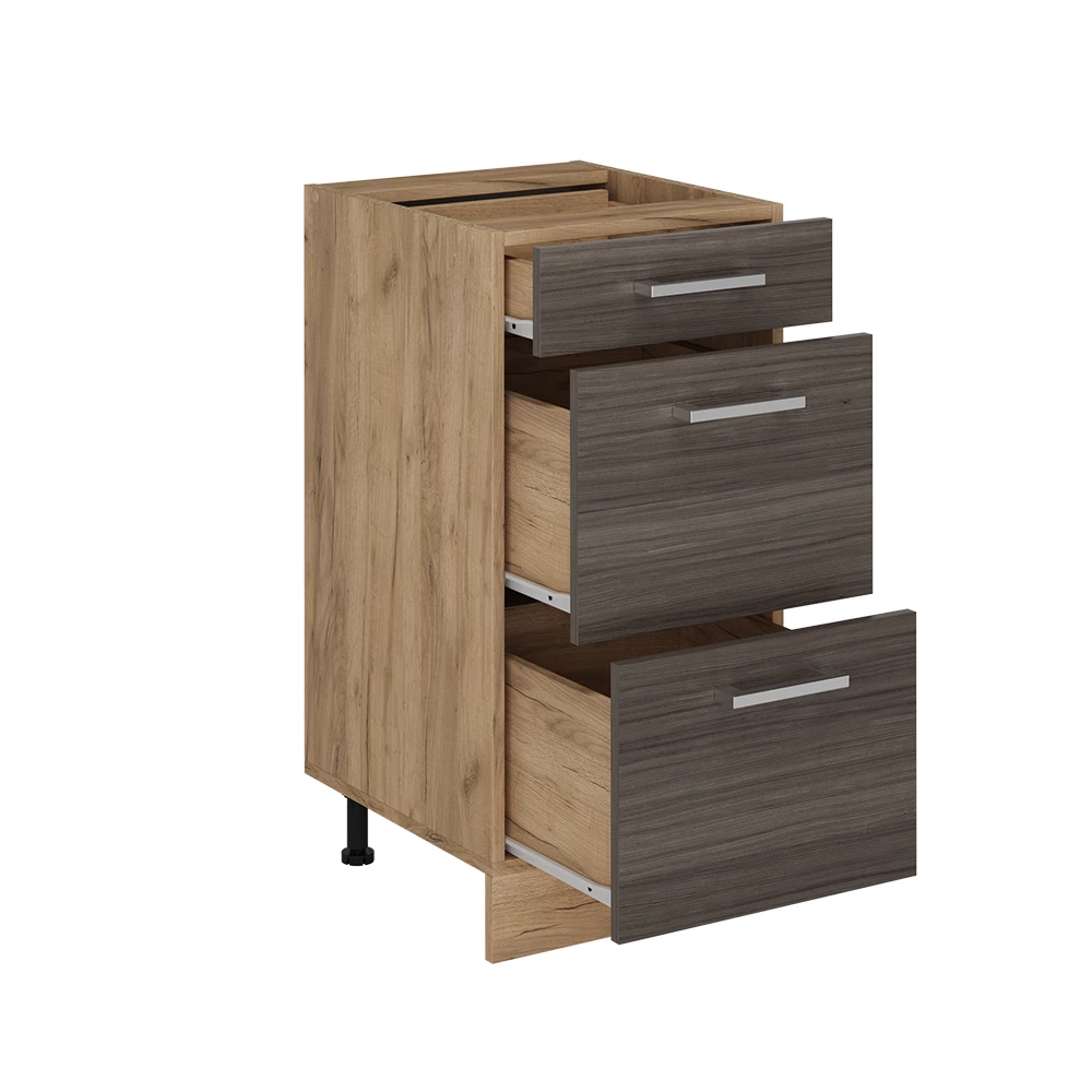 Keukenonderkast in Edel grijs on white background with decorative elements