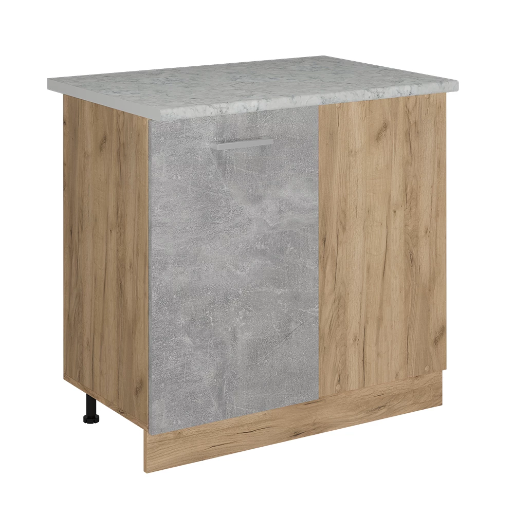 Meuble d'angle en Béton sur fond blanc