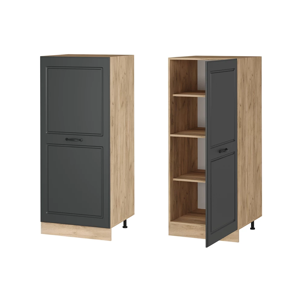 Vorratsschrank R-Line Anthrazit Landhaus/Goldkraft Eiche 60 cm Vicco