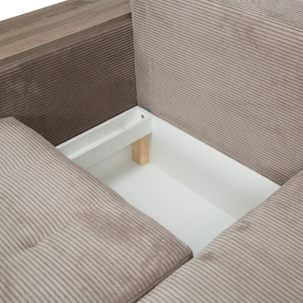 livinity® Sofa L Form Beige 240 x 150 cm mit Schlaffunktion, Ecksofa